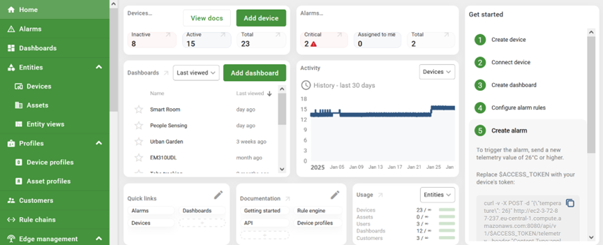 Control IoT interface
